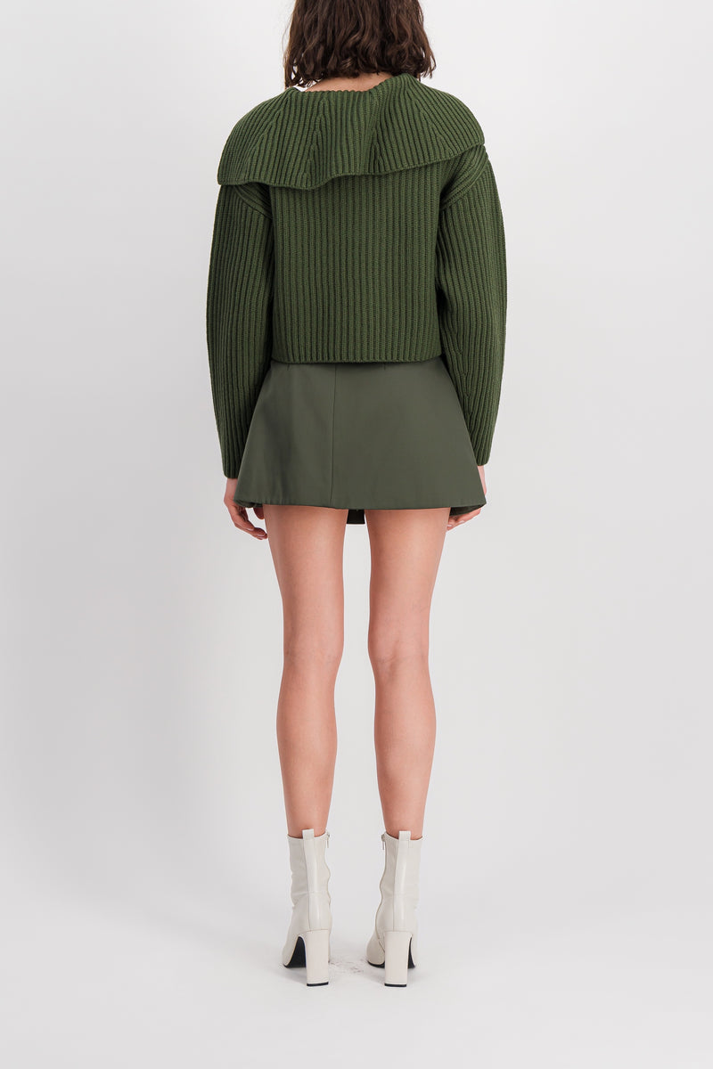 Patou - Zipped biker mini skirt with belt