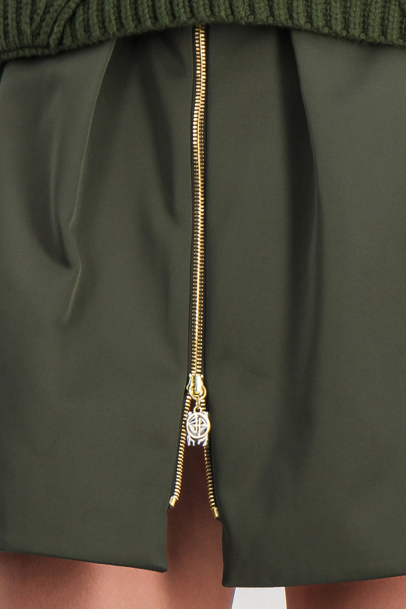 Patou - Zipped biker mini skirt with belt