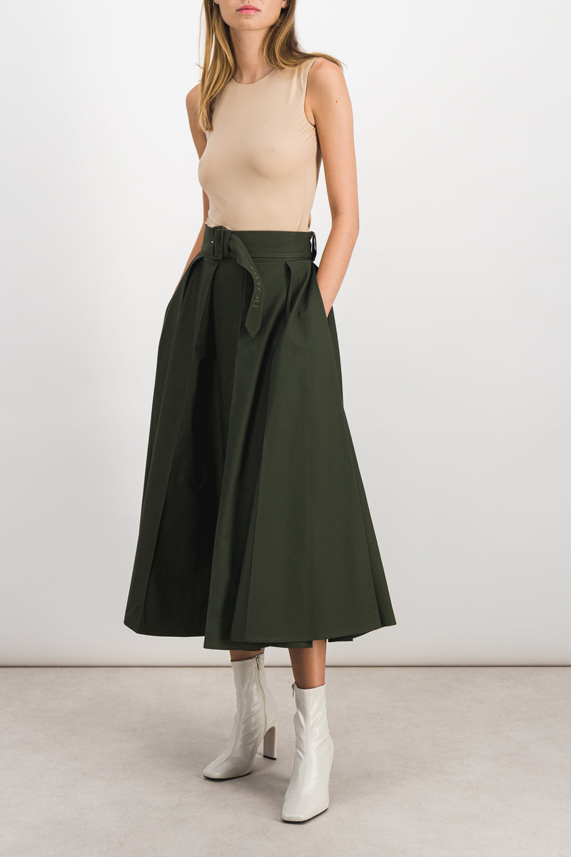 Patou - Pleated canvas maxi skirt