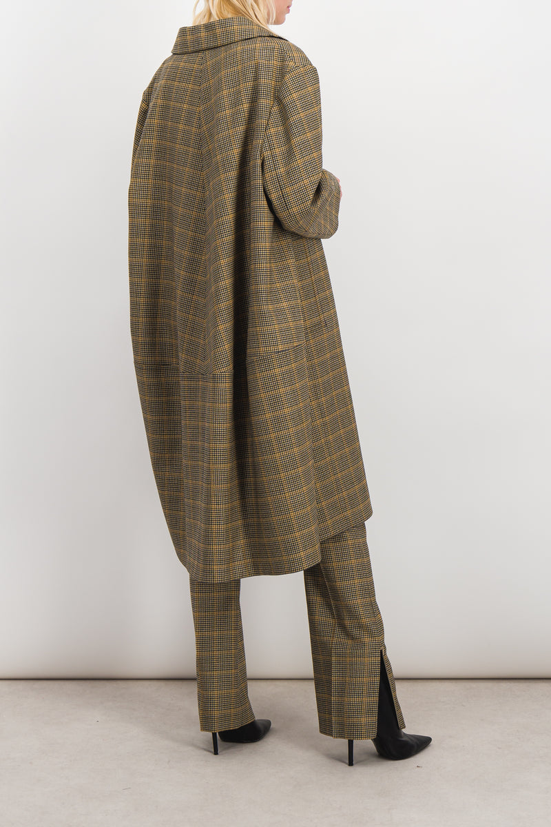 Nina Ricci - Check wool cocoon coat