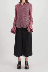 Cropped wide leg pants with pinces