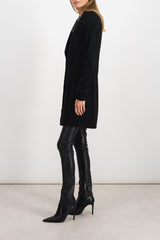 Grain de poudre long veste with crêpe de chine draped sleeves