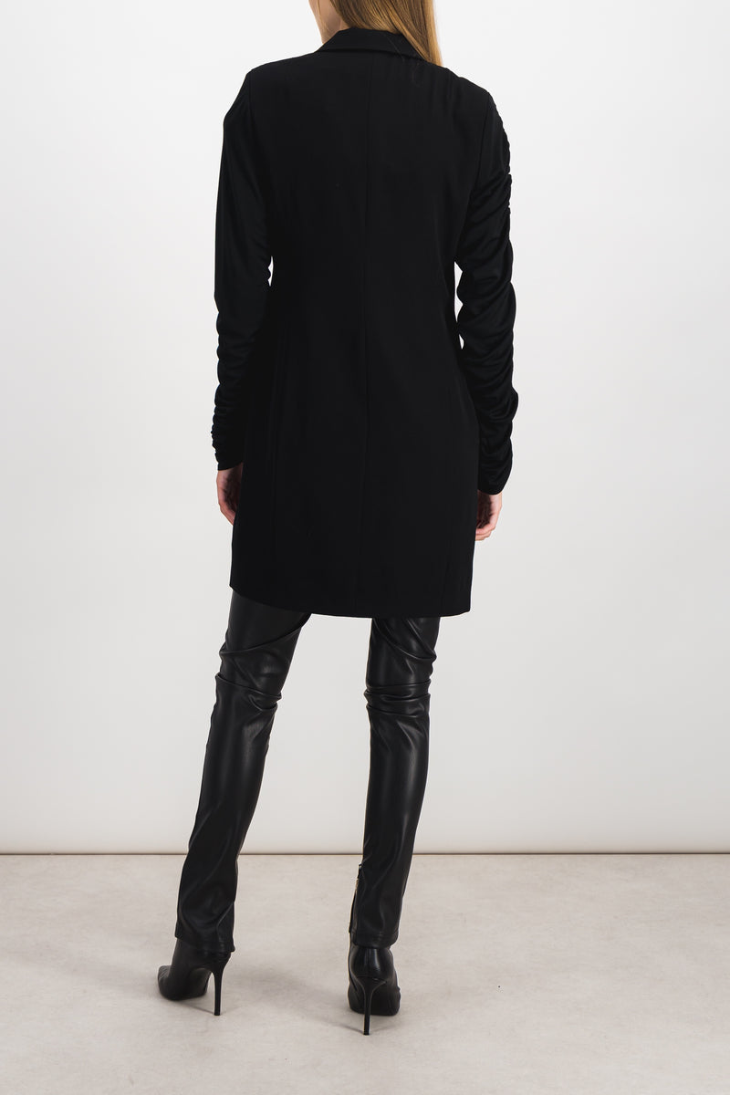 Atlein - Grain de poudre long veste with crêpe de chine draped sleeves