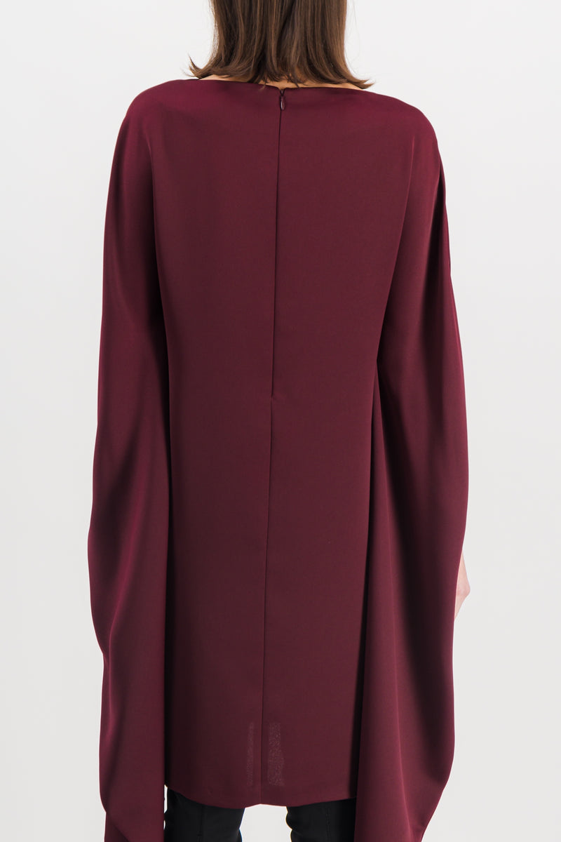 Atlein - Satin crêpe cape dress