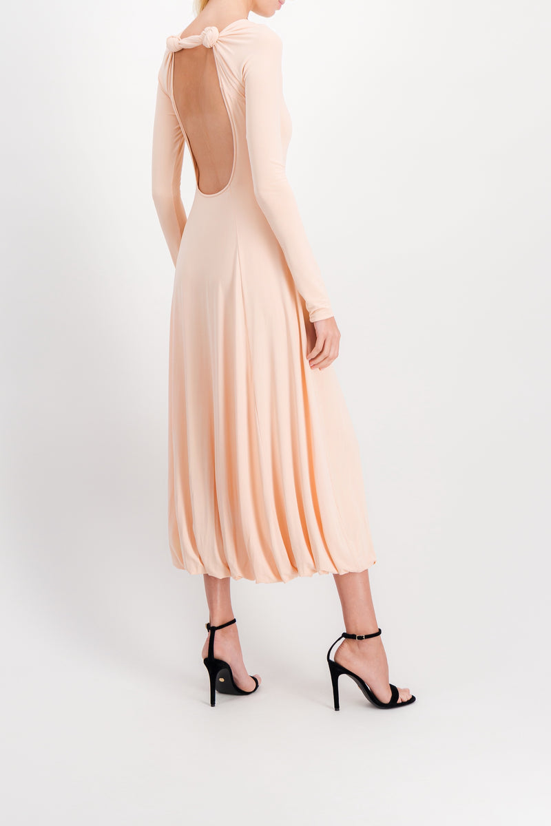 Jil Sander - Long sleeved maxi dress in fluid crêpe jersey