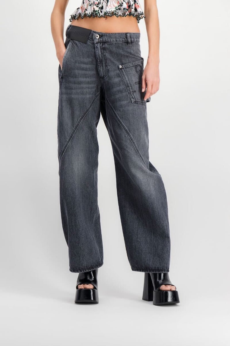 JW Anderson - Black twisted workwear jeans