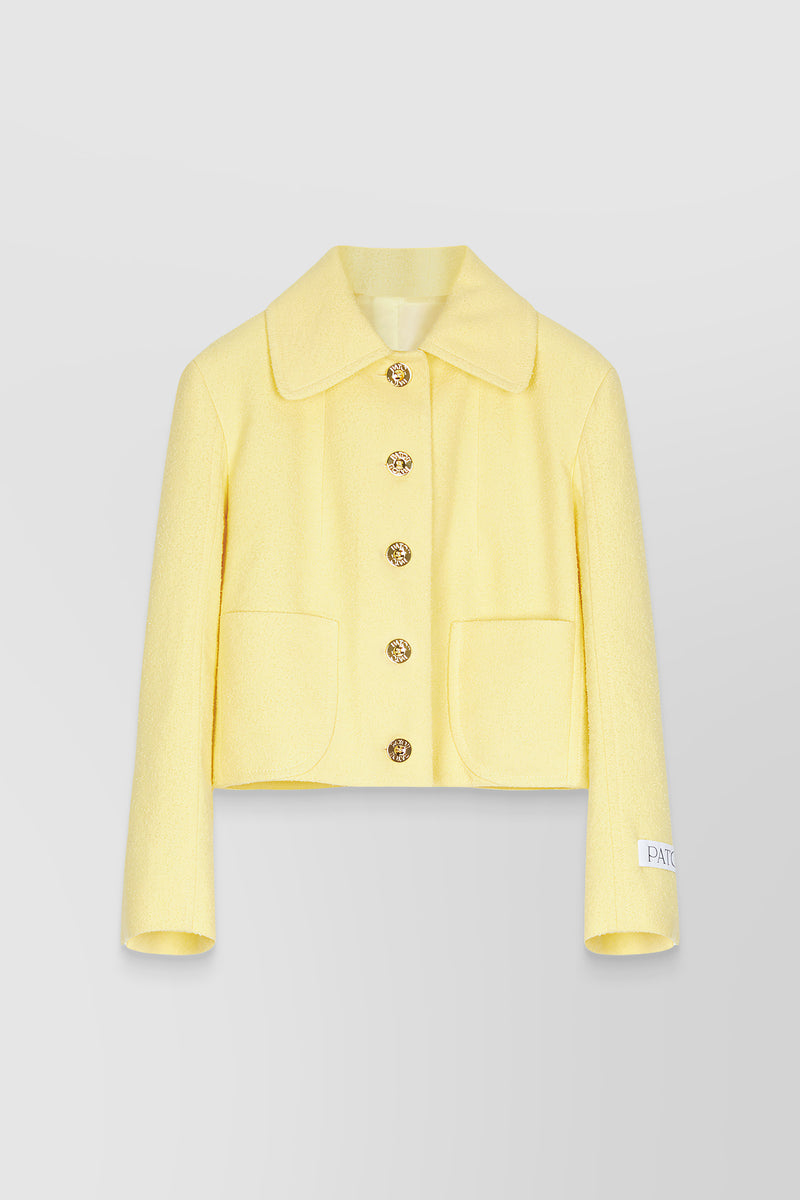 Patou - Yellow tweed tailored short jacket