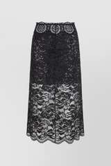 Stretch lace midi skirt