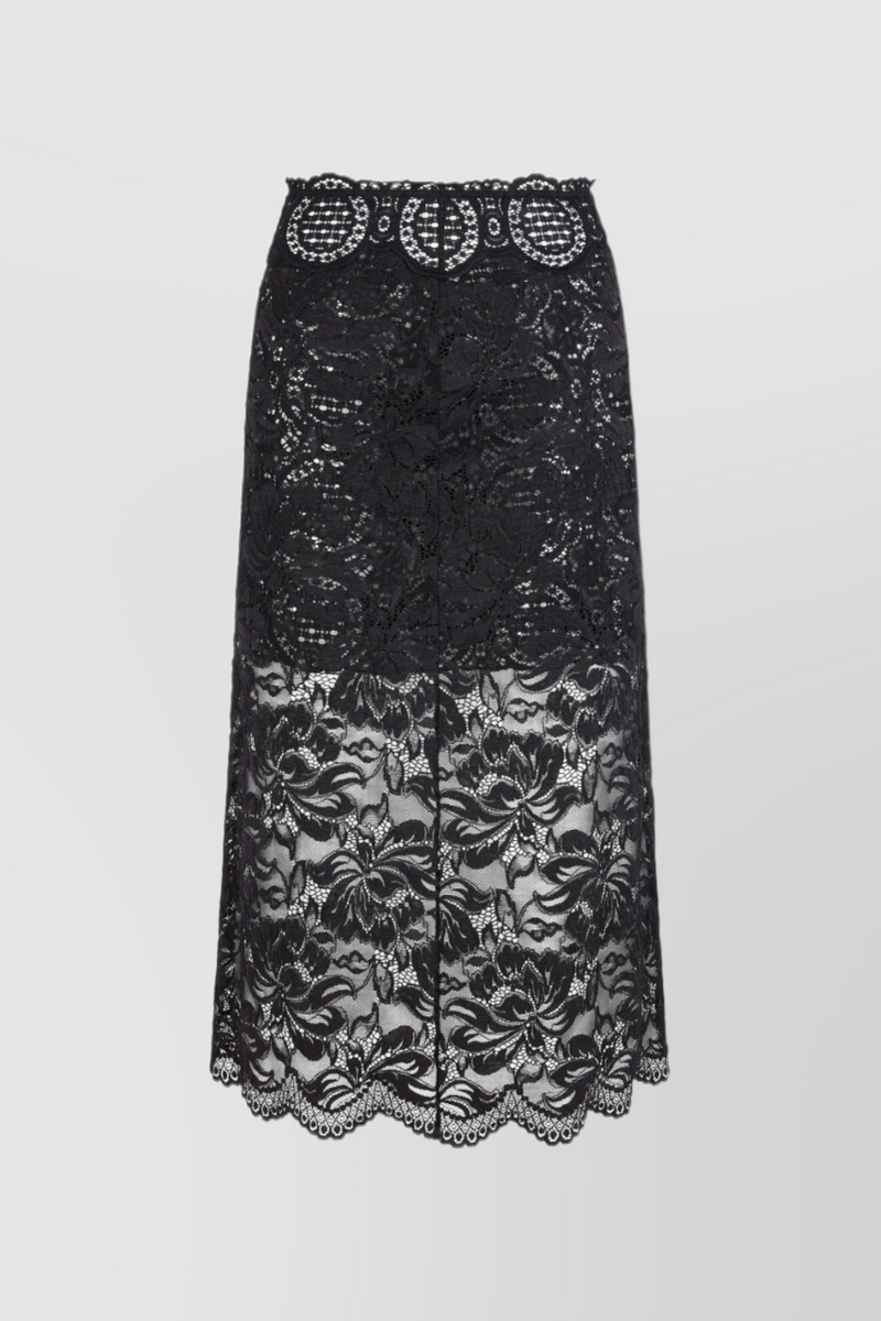 Paco Rabanne - Stretch lace midi skirt