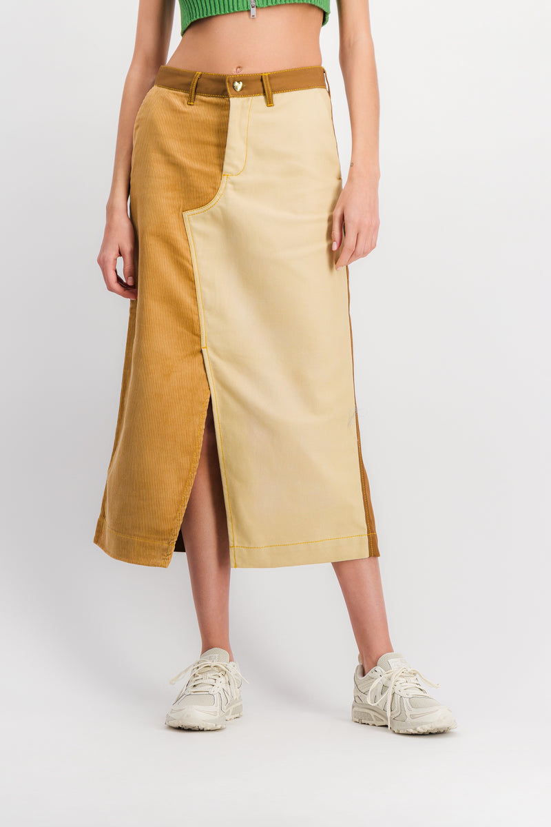 Marni - Color block midi skirt with front slit