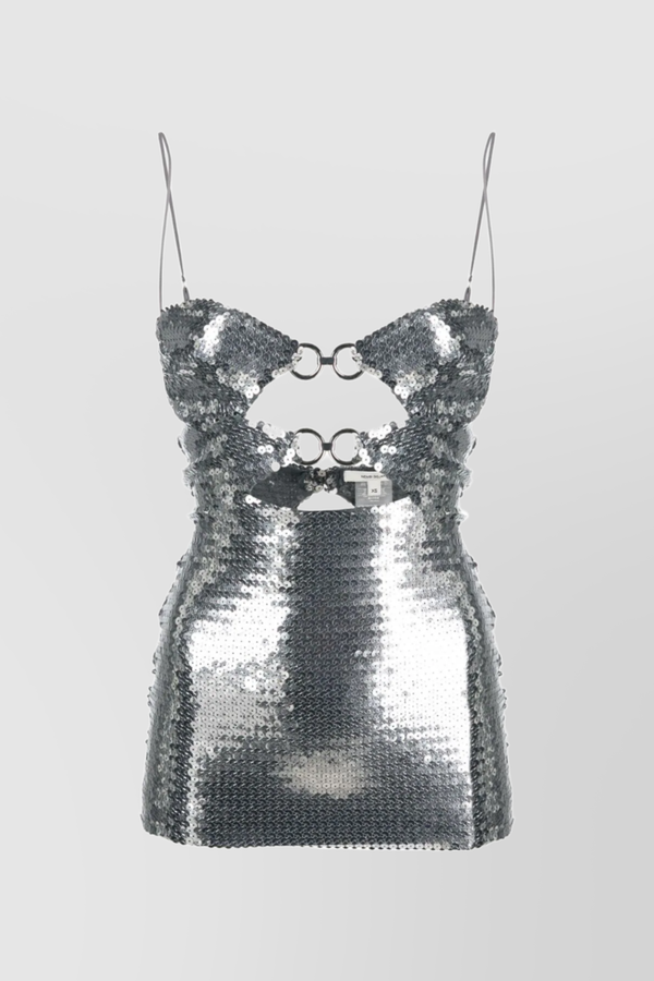 Sliver sequinned cut-out top