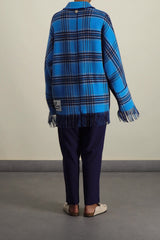 Reversible fringed wool jacket