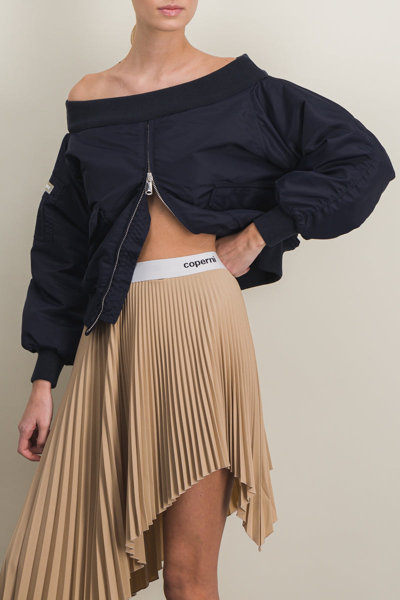 Coperni - Off-the-shoulder nylon bomber poncho