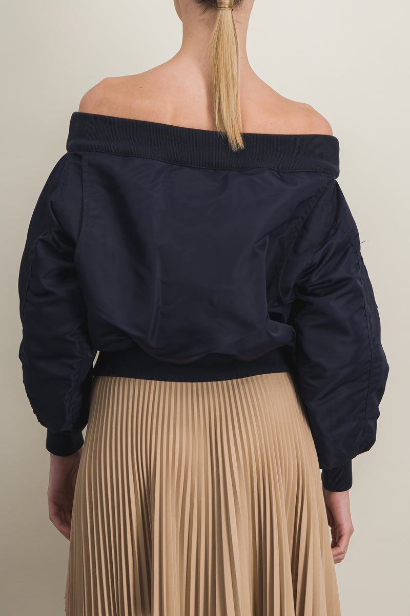 Coperni - Off-the-shoulder nylon bomber poncho