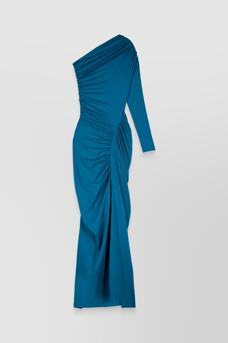 Atlein - One shoulder draped recycled jersey maxi dress