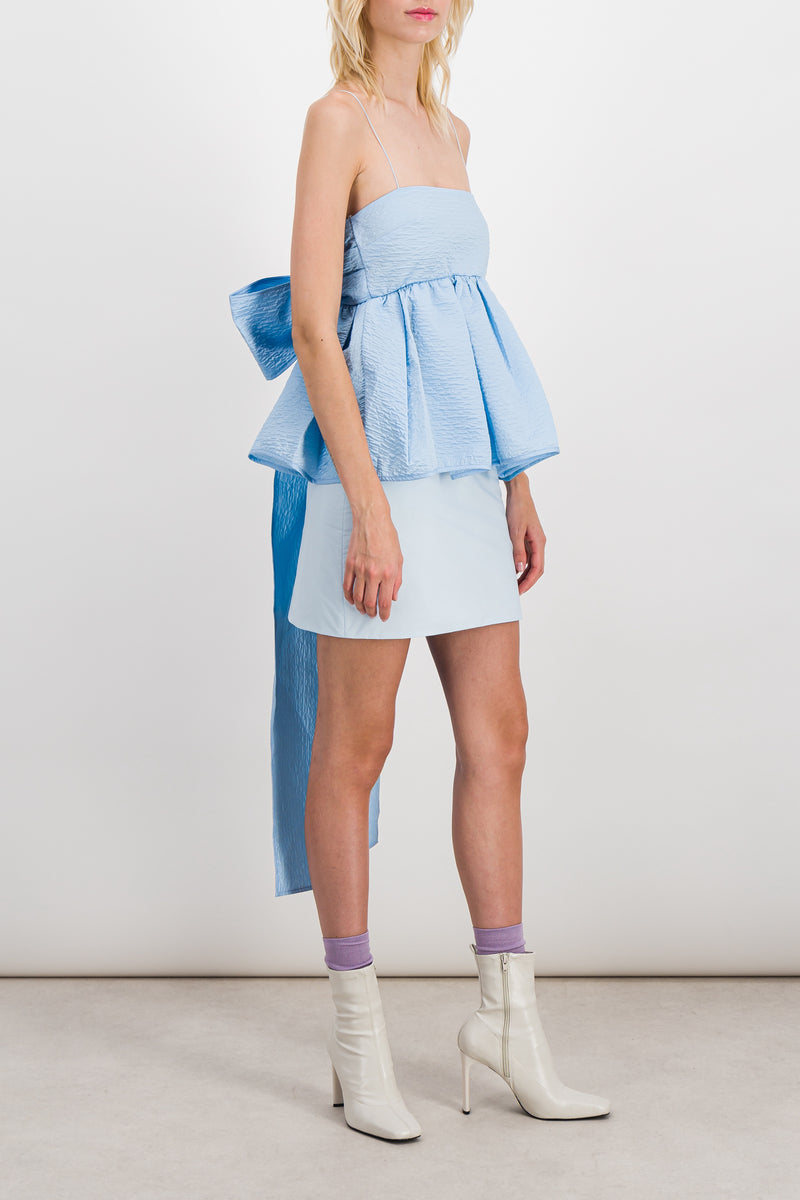 Cecilie Bahnsen - Stria matelassé strapless top with wrap bandeau
