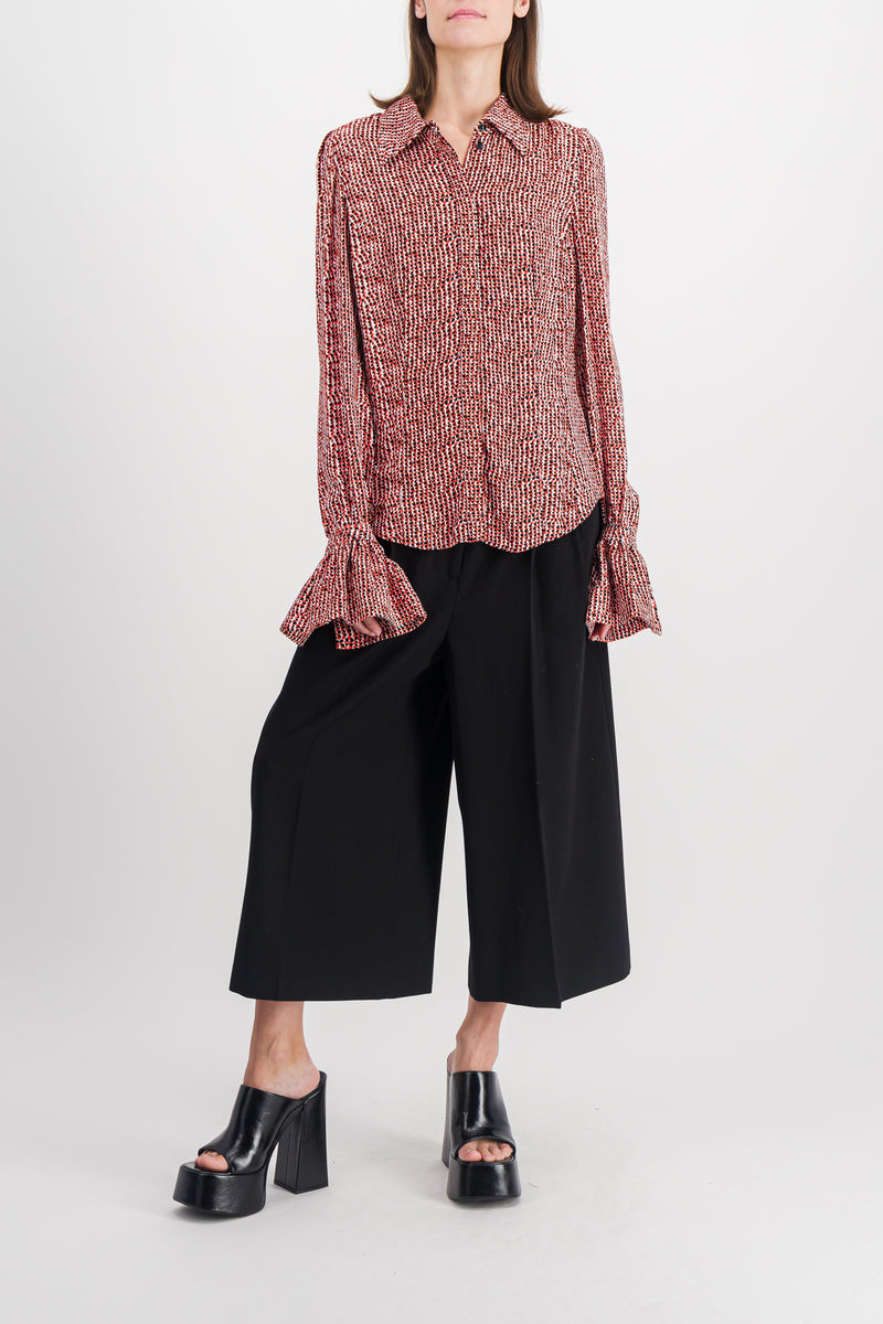 Paco Rabanne - Printed coton shirt with fluted cuffs