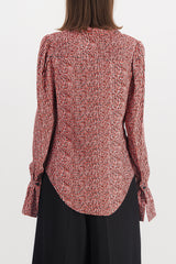 Printed coton shirt with fluted cuffs