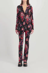 Paisley printed skinny straight leg pants