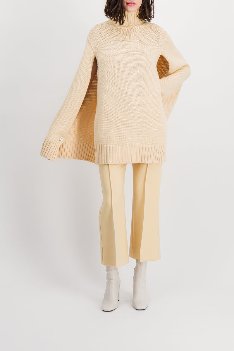 Jil Sander - Oversized cape turtleneck merino sweater