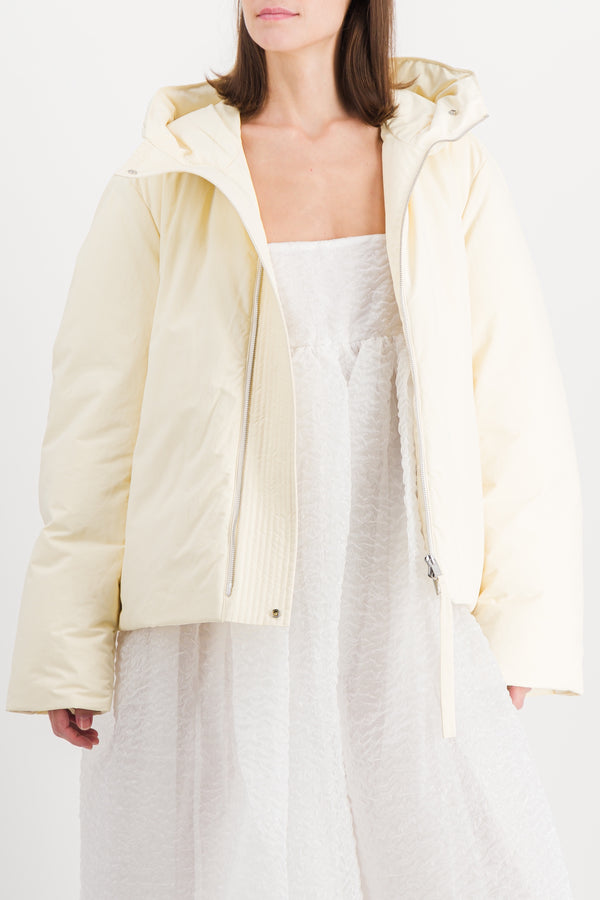 Recycled polyester cropped down jacket