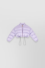 Cropped drawstring puffer jacket
